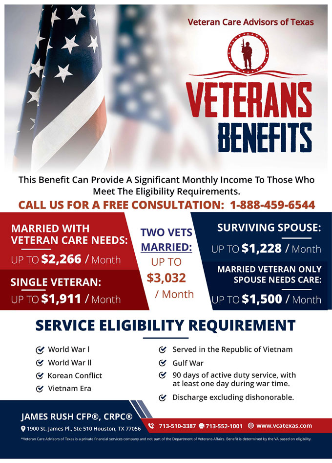 Flyer/Brochure Pearland Senior Advocacy, Veterans Aid and Attendance